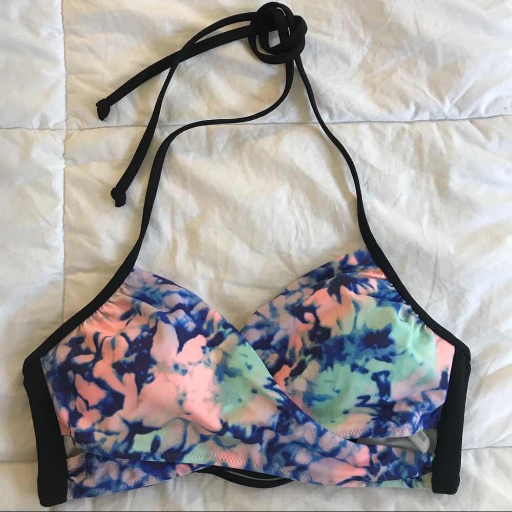 PINK Water Color/Tie Dye Bikini Top